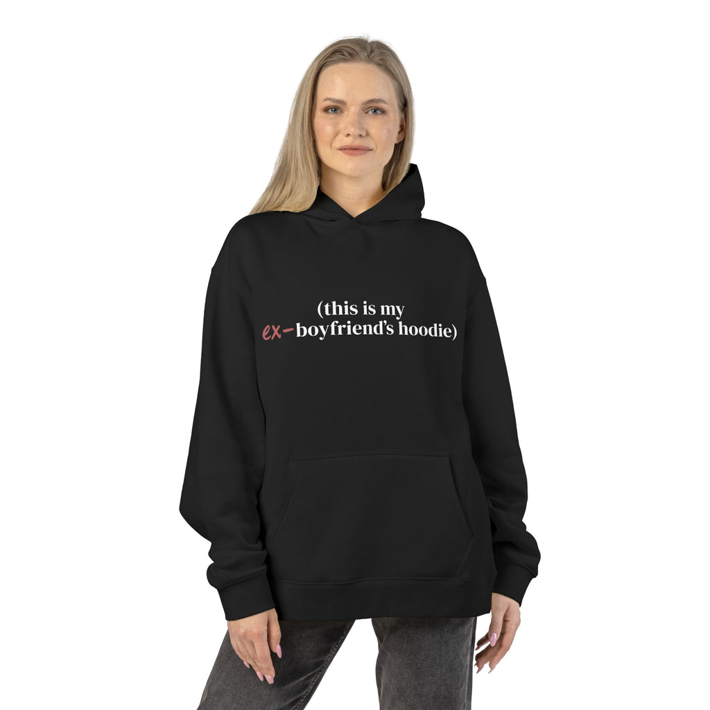 "this is my ex-boyfriend's hoodie" Relaxed Hoodie | Split Happens logo