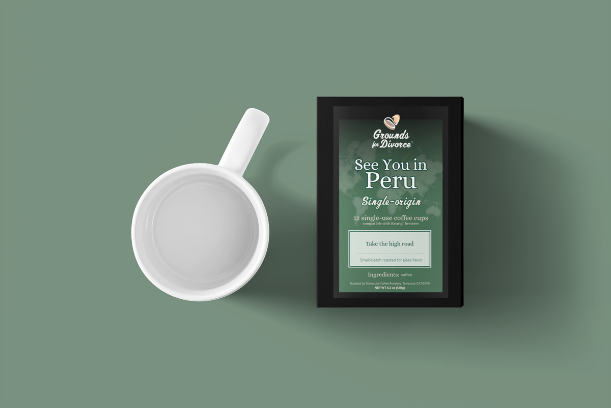 See You in Peru single-use coffee cups